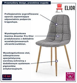 Szare pikowane krzesło tapicerowane F8-R49