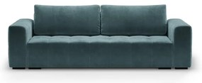 Niebieska aksamitna rozkładana sofa Milo Casa Luca
