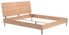 Łóżko dwuosobowe z litego drewna dębowego bez stelaża 180x200 cm w naturalnym kolorze Forrest – Vipack