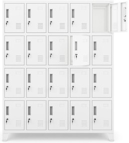 Szafa skrytkowa socjalna BHP biała: ROBERT 1360 x 1720 x 450 mm