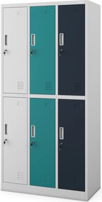 Szafa szkolna 6-skrytkowa Igor 90x45x185 cm wielokolorowa