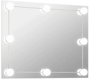 Nowoczesne wiszące lustro z oświetleniem LED 70x50 cm E2-E65
