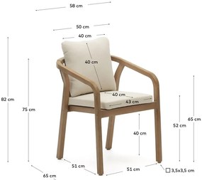 Beżowo-naturalne krzesła zestaw 4 szt. Malaret – Kave Home