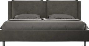 Łóżko bez stelaża tapicerowane 200x210 microfibra szary Appia