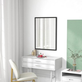 HOMCOM Lustro ścienne, 60 x 80 cm, rama w imitacji drewna, łatwy montaż, w komplecie śruby | Aosom PL