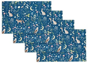 Bawełniane maty stołowe zestaw 4 szt. 30x46 cm Enchanted Twilight Animals – Catherine Lansfield