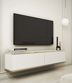 Szafka RTV KARL 3D 135cm wisząca/stojąca biały mat  PIASKI Meble