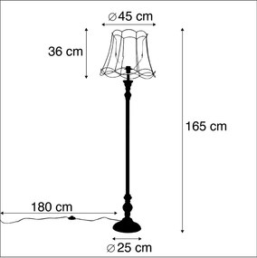 Klasyczna lampa podłogowa czarna Granny Frame 45cm - Classico klasyczny/Antyczny Oswietlenie wewnetrzne