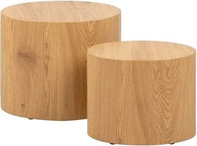 Naturalny zestaw stolików kawowych dąb E0-W41