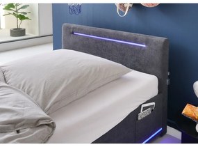 Ciemnoszare tapicerowane łóżko dziecięce bez stelaża 140x200 cm Circle – Meise Möbel