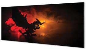 Szklany Panel Czarny smok chmury