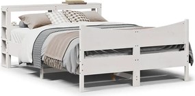 Białe sosnowe łóżko z zagłówkiem 120x200 T5-Z87