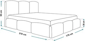 Łóżko pluszowe z zagłówkiem 160x200 Nifea 3X - 36 kolorów