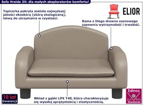 Dziecięca sofa z ekoskóry cappuccino - Velira 3X
