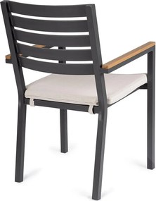Antracytowe metalowe krzesło ogrodowe Henna – Bizzotto