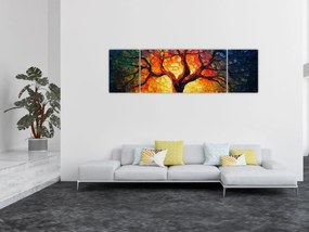 Obraz - Drzewo życia w mozaice (170x50 cm)