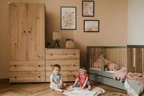 Szafa PAULINE grafitowa/dąb LITTLE SKY