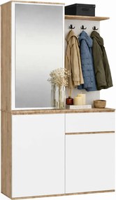 Nowoczesna garderoba dąb sonoma + biały B7-H31