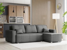 Rozkładana narożna sofa SMART COSARO szara, dwustronna + 2 poduszki GRATIS