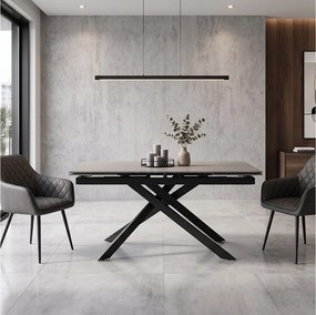 Rozkładany stół ceramiczny efekt szarego kamienia, 160–240 cm – BEVERLY HILLS