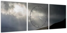 Obraz zbliżającej się burzy (z zegarem) (90x30 cm)