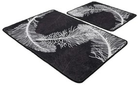 Antracytowe dywaniki łazienkowe zestaw 2 szt. 60x100 cm Alisan – Foutastic