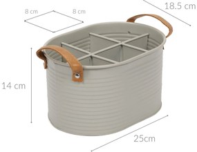 Skrzynka na butelki typu puszka, skórzane uchwyty, na 6 butelek