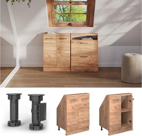 Szafka kuchenna na dach skośny złoty dąb energetyczny 60x46x81.6 r-line