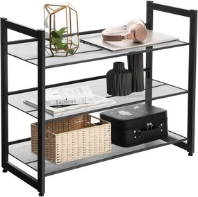 SongmicsHome Półka na buty IDA, 3 półki, 74x31x63cm, czarna