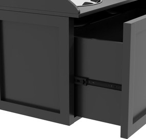 PawHut Stacja karmienia, 2 miski po 2 litry, nierdzewna stal, z szufladą, dla dużych psów, czarno-srebrny, 60 x 30 x 36 cm