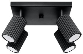 Czarna metalowa lampa punktowa ø 6,5 cm Gleam – Sollux