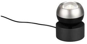 Czarna/w kolorze srebra lampa stołowa LED (wysokość 14 cm) Orbit – Trio Select