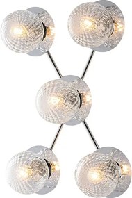 Lampa sufitowa Armonia z polerowanego chromowanego żelaza, 5 świateł, dł. 62 x 42, BL285-PL5-CR