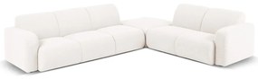 Biały narożnik z materiału bouclé (prawostronny) Molino – Micadoni Home