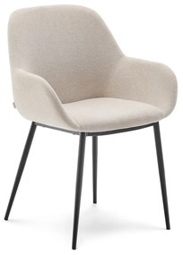 Kremowy tapicerowany fotel jadalniany Konna – Kave Home