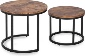 Zestaw Stolików Kawowych FIGO 43 cm/53 cm Dąb Rustykalny