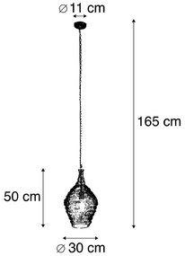 Orientalna lampa wisząca złota 30 cm - NidumKolonialny Oswietlenie wewnetrzne