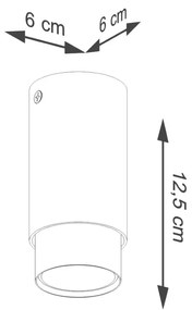Plafon NERO 12,5 czarny/złoty tuba SOLLUX  LIGHTING