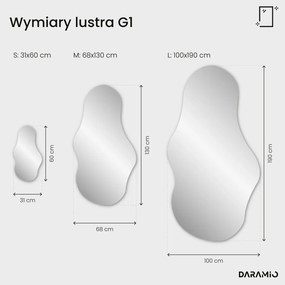 Nietypowe lustro łazienkowe z oświetleniem LED G1