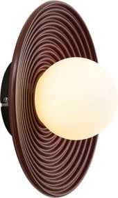 Lampa sufitowa retro brązowa z opalowym szkłem - Lila