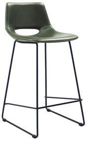 Hoker z imitacji skóry w kolorze khaki (wysokość siedziska 65 cm) Zahara – Kave Home