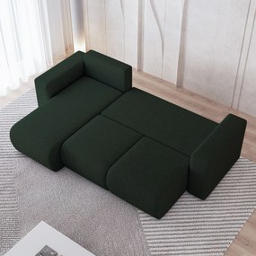 Masseno Narożnik RINOVA z funkcją spania i pojemnikiem na pościel Narozniki L, Rozkładana sofa - Zielony, NEVE 37