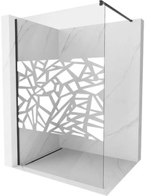 Mexen Kioto ścianka prysznicowa Walk-in 70 x 200 cm, biały wzór 8 mm, czarna - 800-070-101-70-85