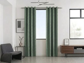 Zaciemniająca zasłona LOOM VELVET 140x250 cm, zielona Zawieszanie: Metalowe pierścienie