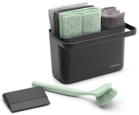 Ciemnoszary zestaw do mycia naczyń z plastiku z recyklingu SinkSide – Brabantia