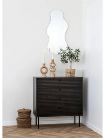 Ciemnobrązowa niska komoda w dekorze dębu 80x85 cm Kyoto – House Nordic