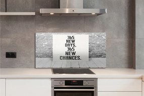 Szkło Ozdobne do Kuchni Napis na Ceglanym Murze