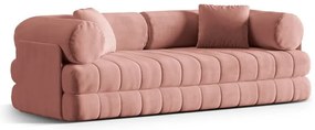 Różowa aksamitna rozkładana sofa 206 cm Kemi – Cosmopolitan Design