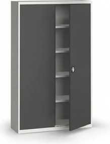 Szafa metalowa, 1950 x 1200 x 400 mm, 4 półki, szara/ciemnoszara