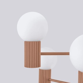 Żyrandol HALO 6 mocca ryflowany SOLLUX  LIGHTING